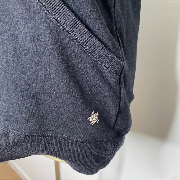 Tek Gear Black Surplice Front Long Sleeve Thumb Hole Hooded Sweatshirt - Picture 7 of 9